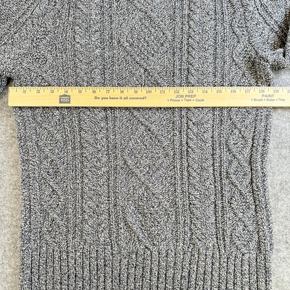Banana Republic Mens Sweater Merino Wool Blend Cable Knit Fisherman Blue M